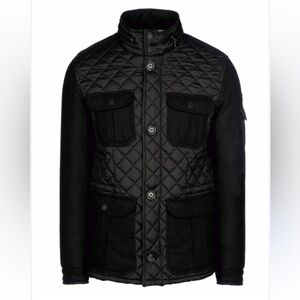 [48/US M]ARMANI JEANS Z6K75 BLACK QUILTED NYLON/WOOL Bomber JACKET